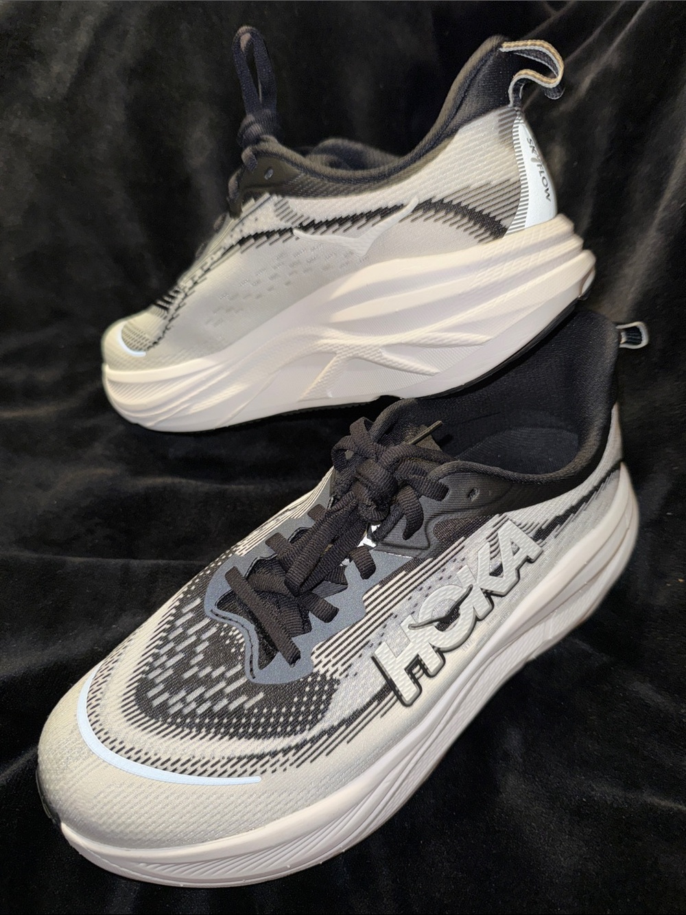 Hoka Men's Black and White Neutral Running Shoes